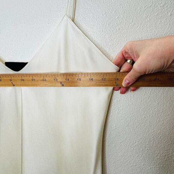 Nili Lotan Cream V-Neck Spaghetti Strap 100% Silk Slip Dress XL - Picture 14 of 16